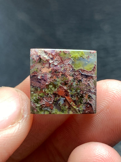 Moss Agate Square Cabochon 14x13.5x4mm