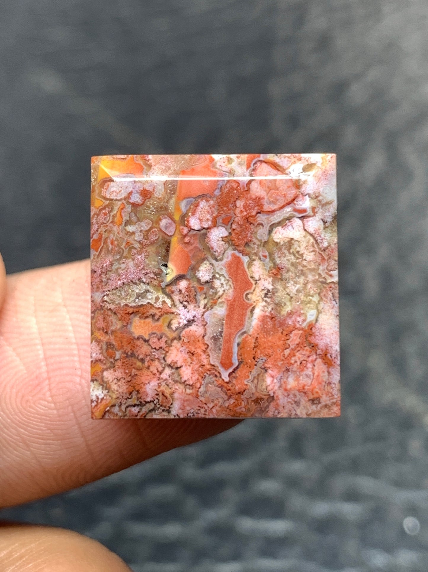 Tiny Moss Agate Square Cabochon 16x15x4mm