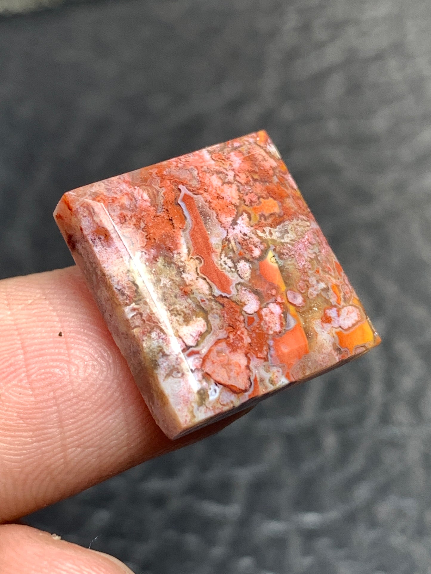 Tiny Moss Agate Square Cabochon 16x15x4mm