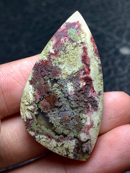 Moss Agate Teardrop Cabochon 42x23x6mm