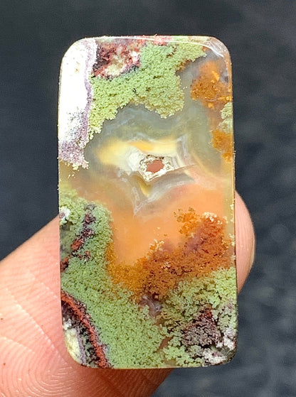 Moss Agate with Botryoidal Rectangle Cabochon 22x11x4mm