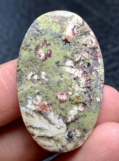 Moss Plume Agate Oval Cabochon 35.5x22x5mm