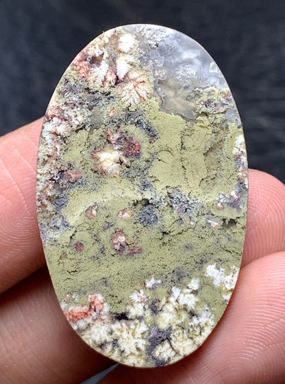 Moss Plume Agate Oval Cabochon 35.5x22x5mm