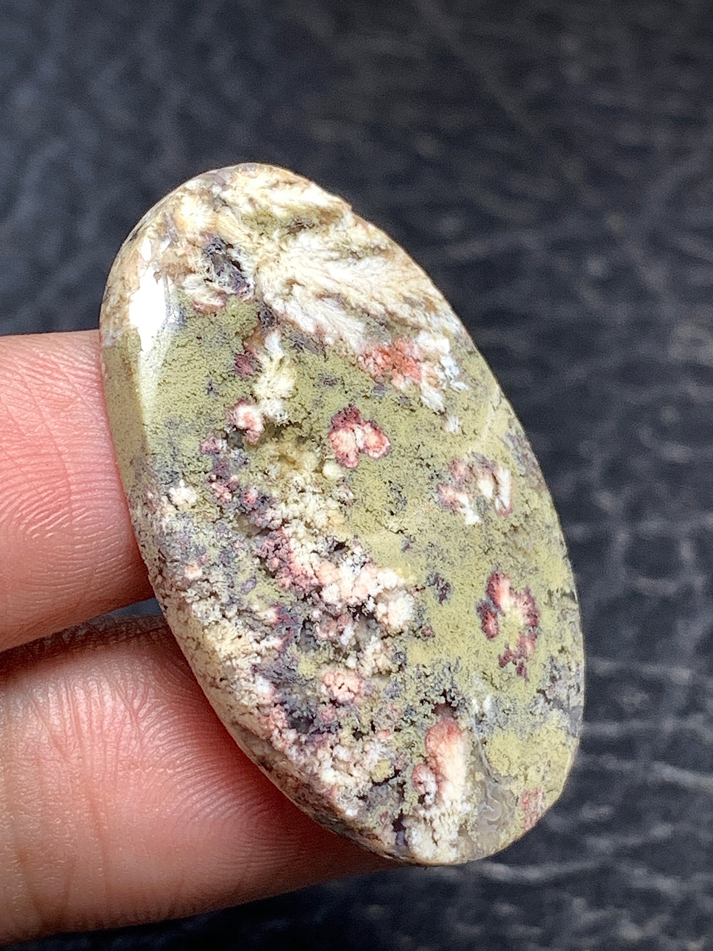 Moss Plume Agate Oval Cabochon 35.5x22x5mm