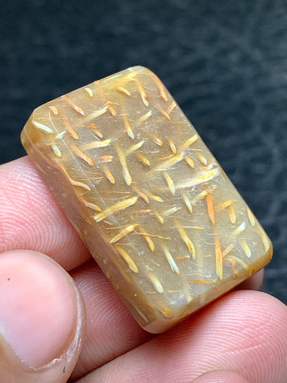 Petrified Palm Wood Rectangle Cabochon 26x17x6mm