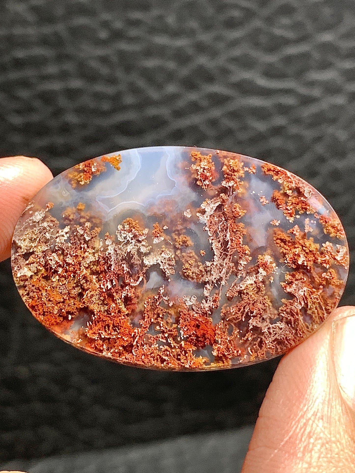 Scenic Moss Agate Oval Cabochon 36.5x25x5.8mm