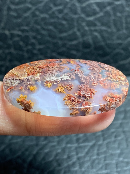 Scenic Moss Agate Oval Cabochon 36.5x25x5.8mm