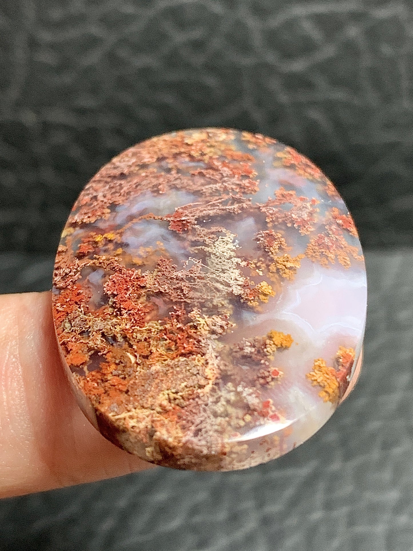 Scenic Moss Agate Oval Cabochon 36.5x25x5.8mm