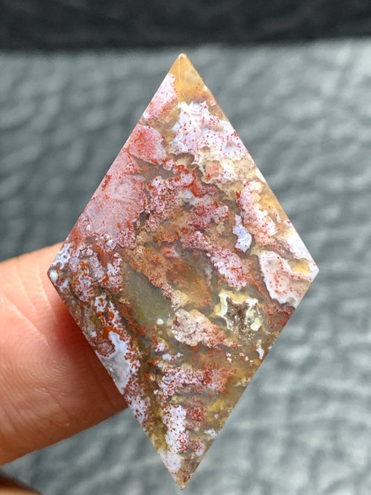 Red Moss Agate Rhombus Cabochon 32x20x4mm