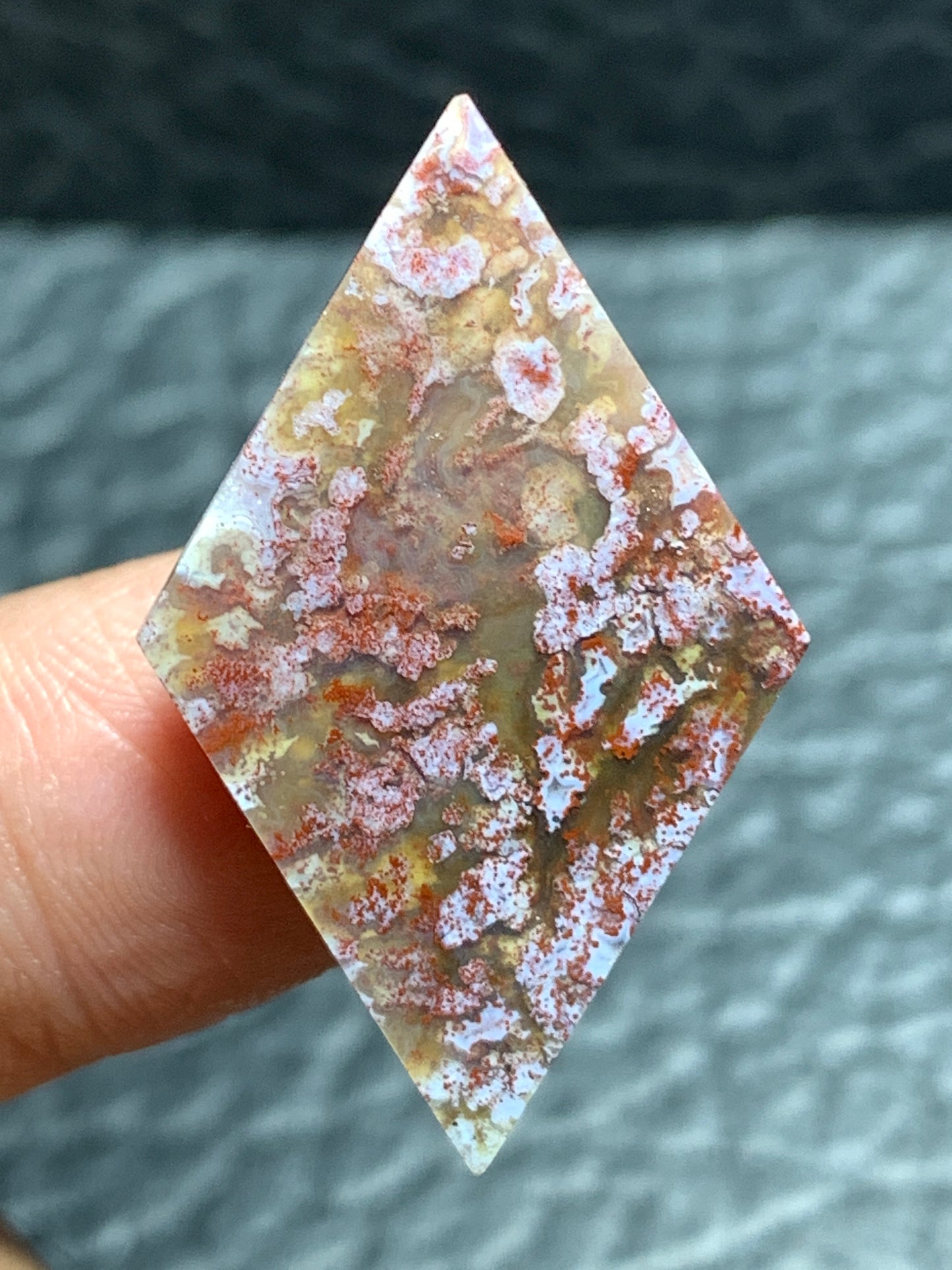 Red Moss Agate Rhombus Cabochon 32x20x4mm