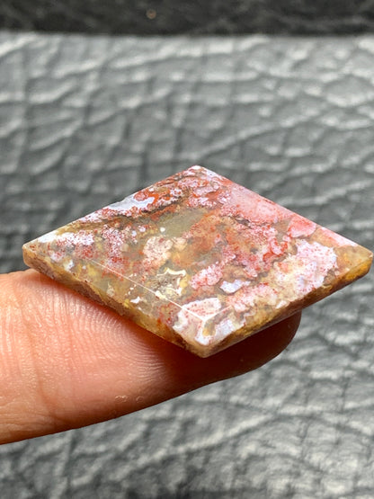 Red Moss Agate Rhombus Cabochon 32x20x4mm