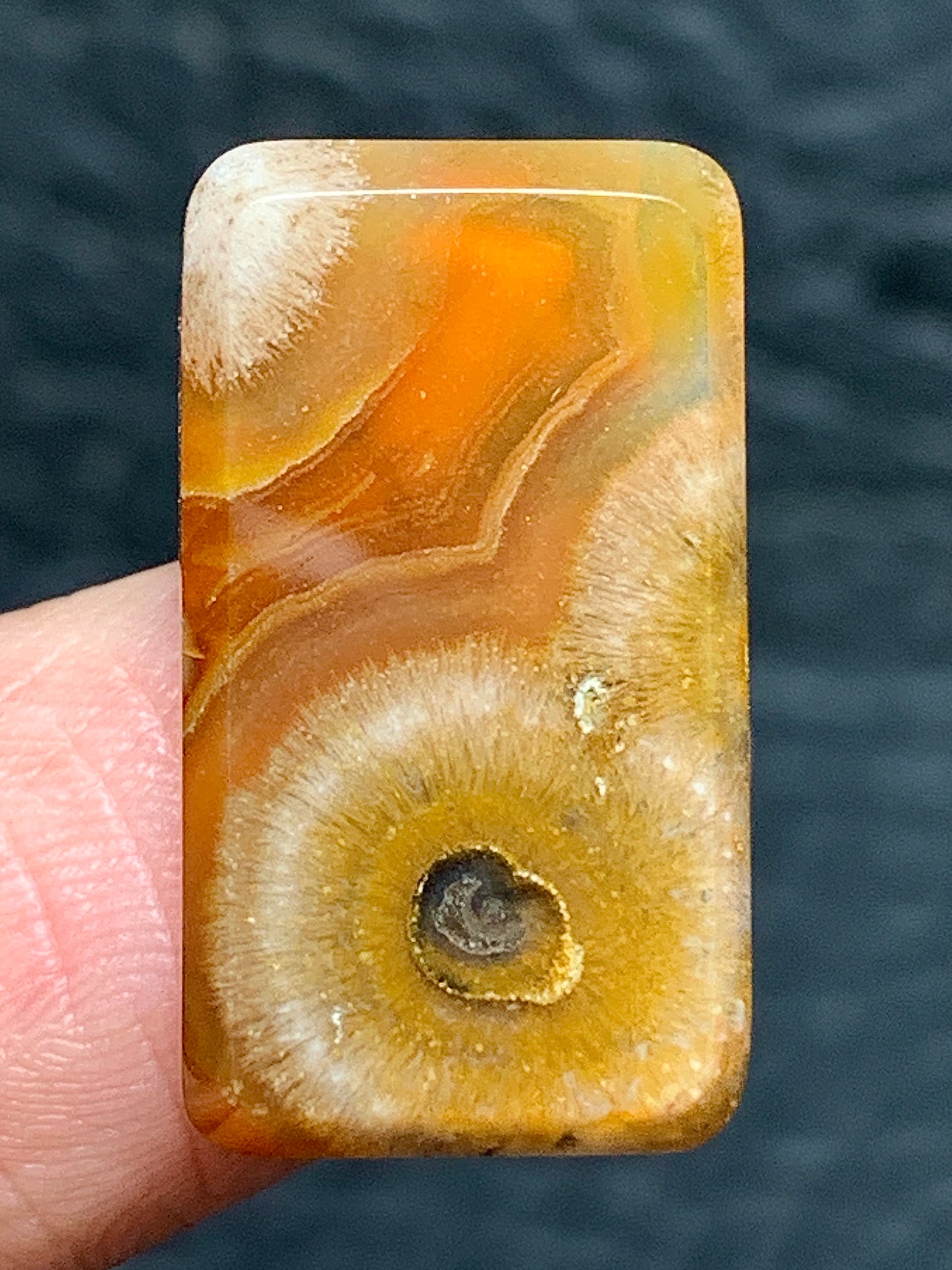 Rutilated Agate Rectangle Cabochon 21.3x12x4mm