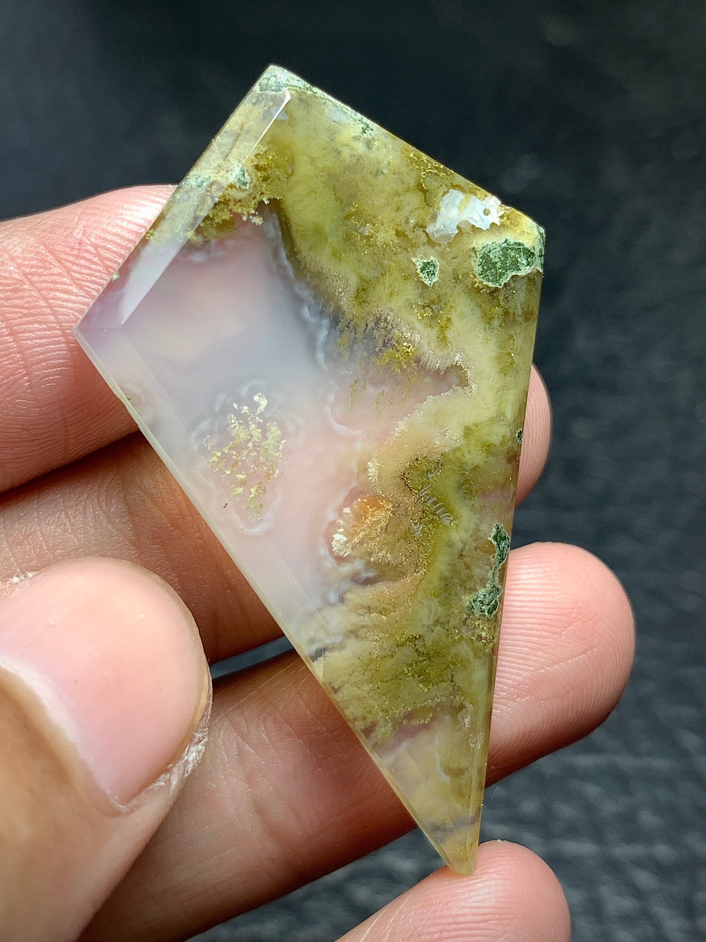 Scenic Moss Agate Cabochon 47x28.5x4.5mm