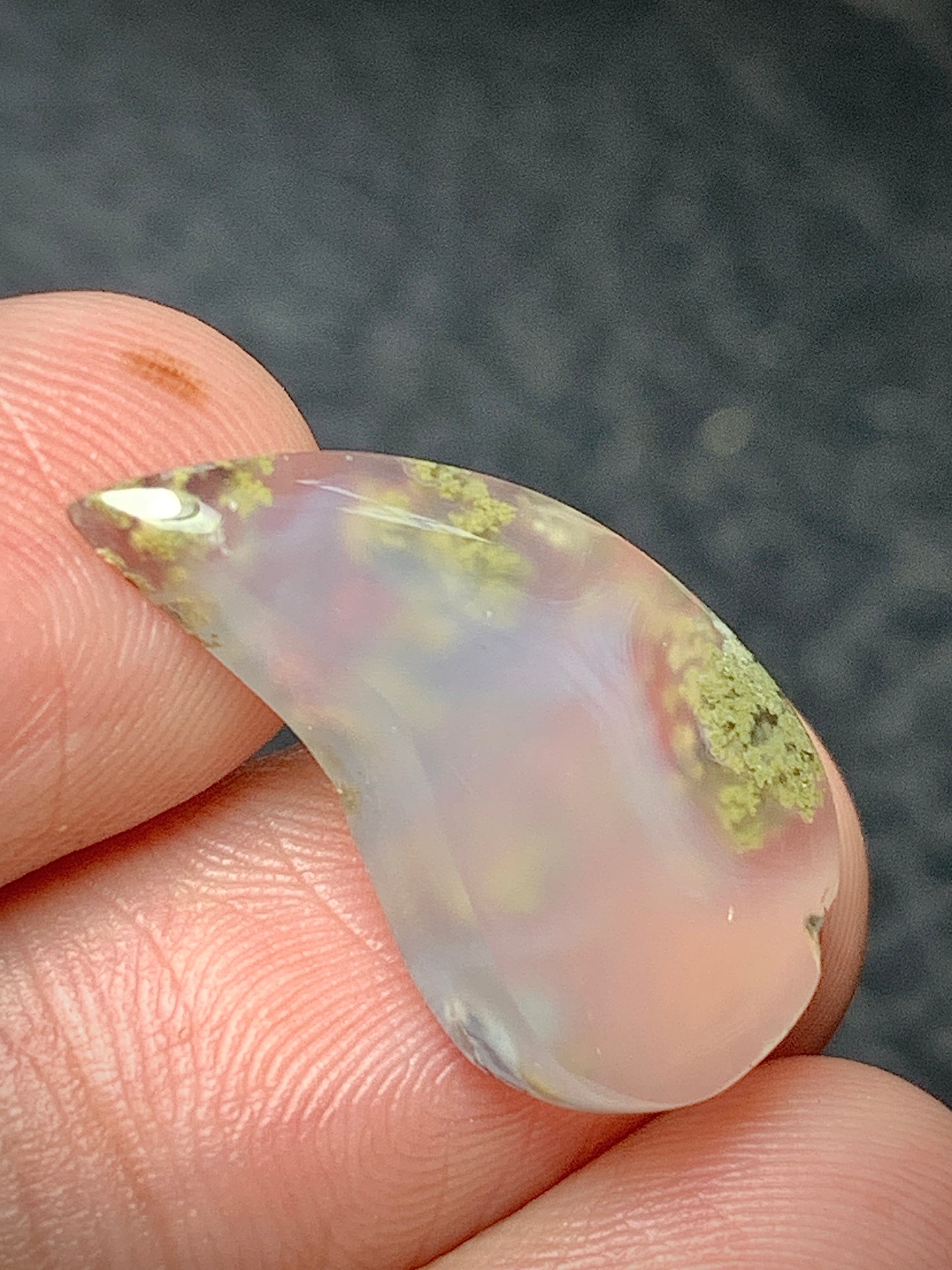 Scenic Moss Agate Teardrop Cabochon 22x12x5mm