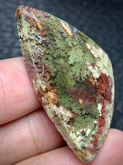 Scenic Moss Agate Teardrop Cabochon 42x30x6mm