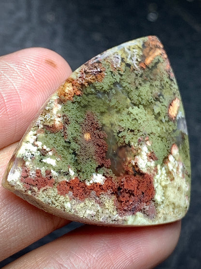 Scenic Moss Agate Teardrop Cabochon 42x30x6mm