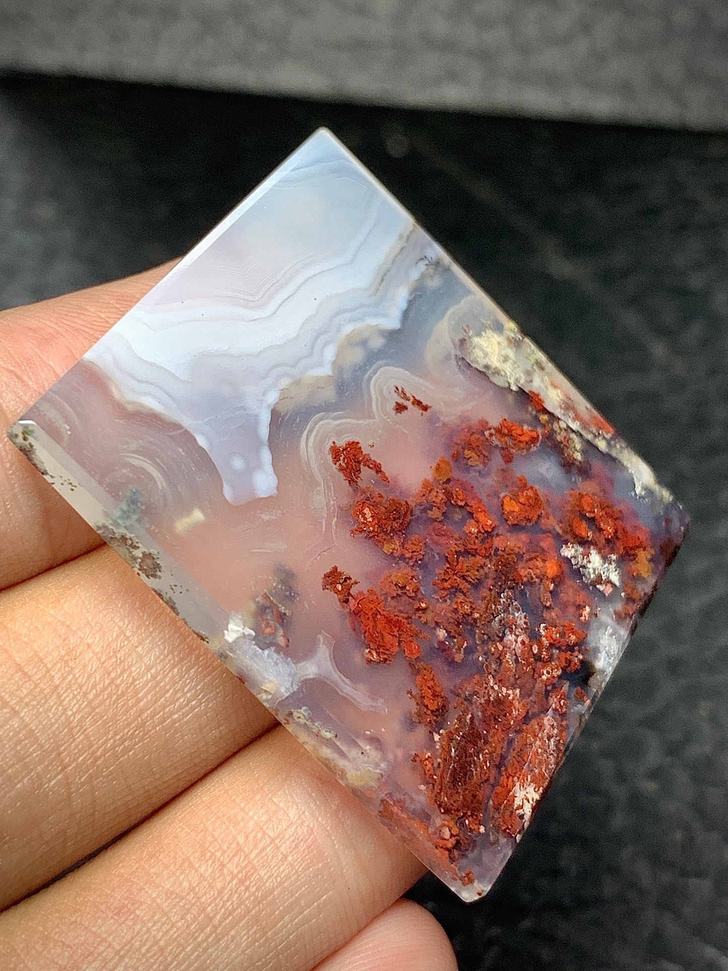 Scenic Moss Agate Rectangle Cabochon 38x36x4mm