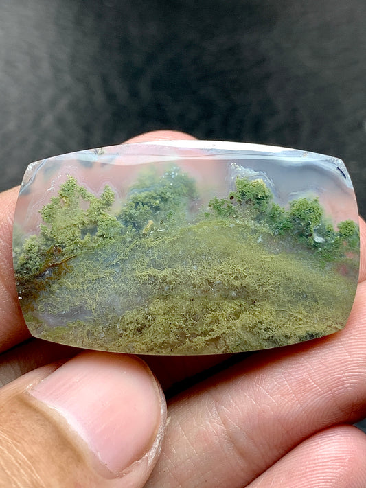 Scenic Moss Agate Oblong Cabochon 35.5x22x5mm