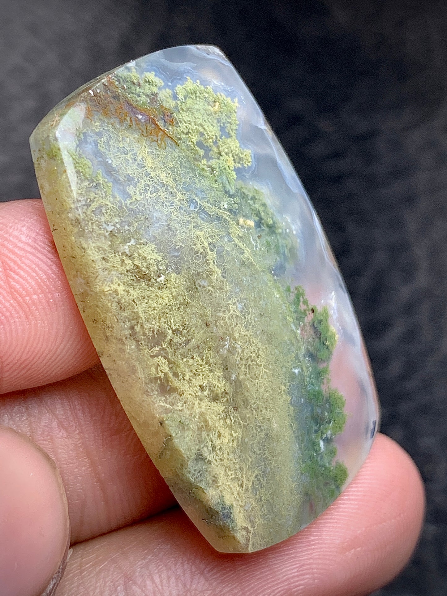 Scenic Moss Agate Oblong Cabochon 35.5x22x5mm