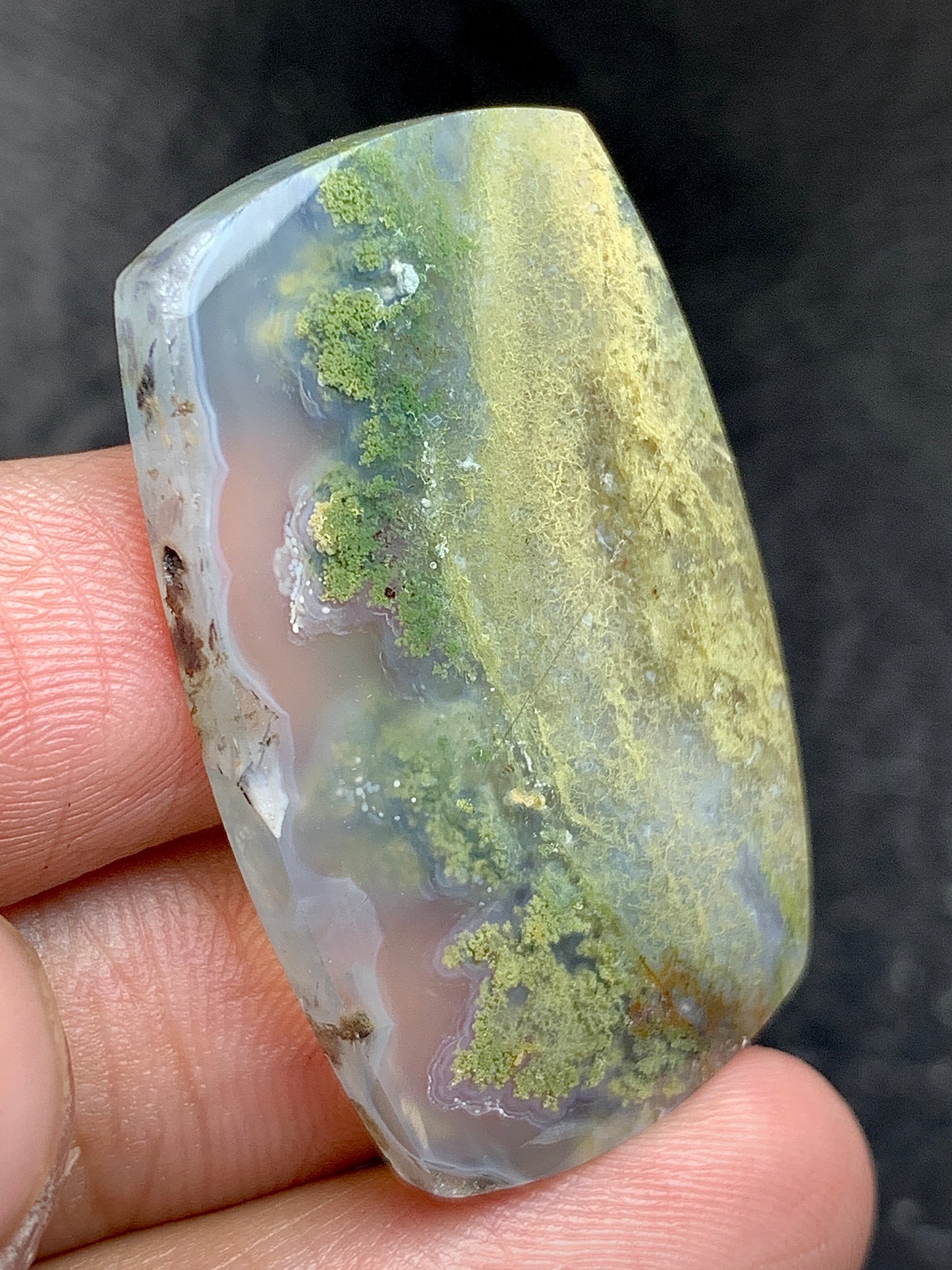 Scenic Moss Agate Oblong Cabochon 35.5x22x5mm