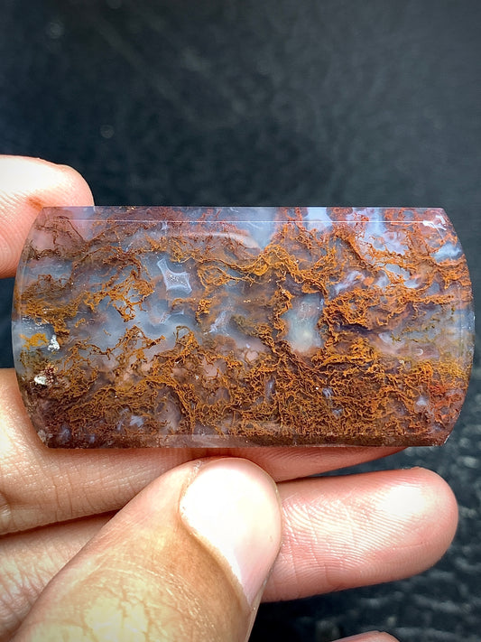 Scenic Moss Agate Oblong Cabochon 45x24x4.5mm