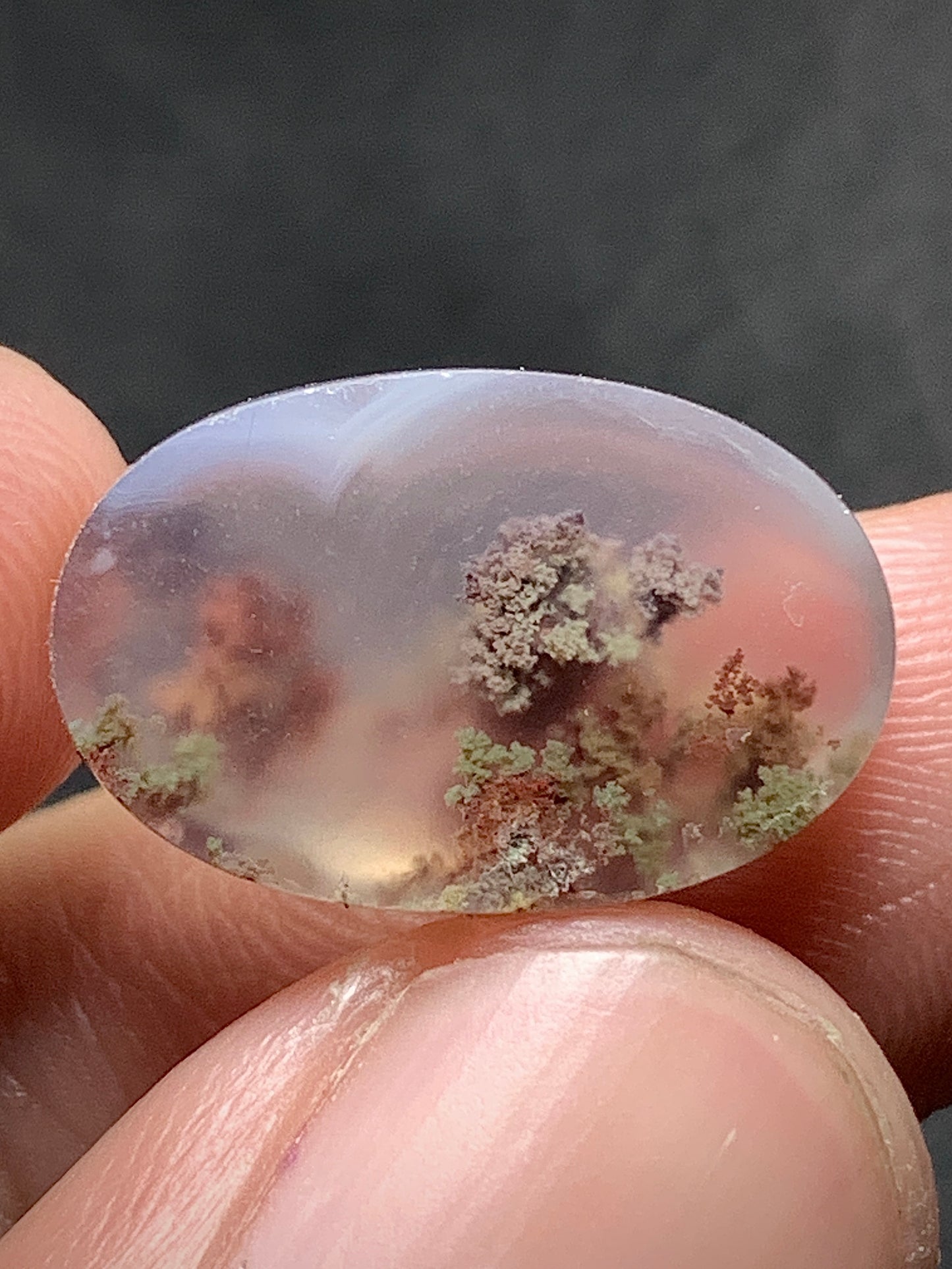 Natural Scenery Tiny Moss Agate Oval Cabochon 17x11x6mm