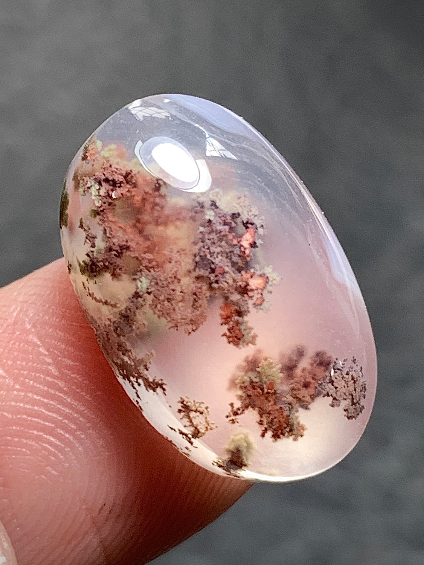 Natural Scenery Tiny Moss Agate Oval Cabochon 17x11x6mm