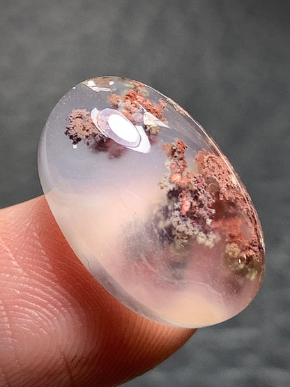 Natural Scenery Tiny Moss Agate Oval Cabochon 17x11x6mm