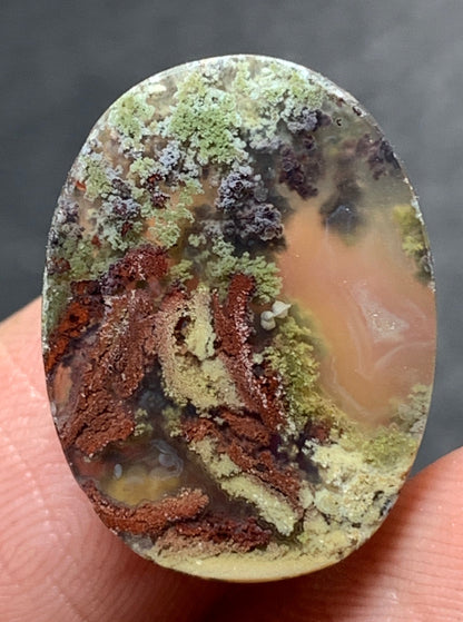 Scenic Moss Agate Oval Cabochon 18.5x14x4mm