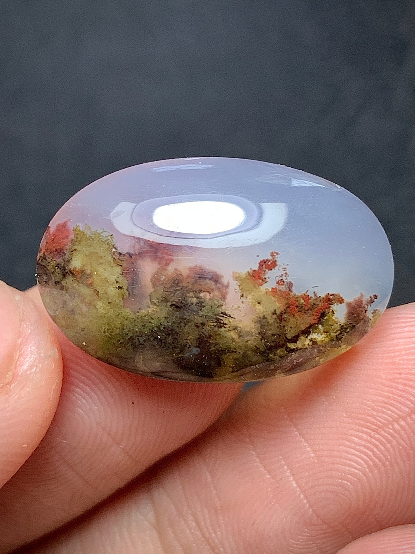 Natural Scenery Moss Agate Oval Cabochon 21x13x6.5mm