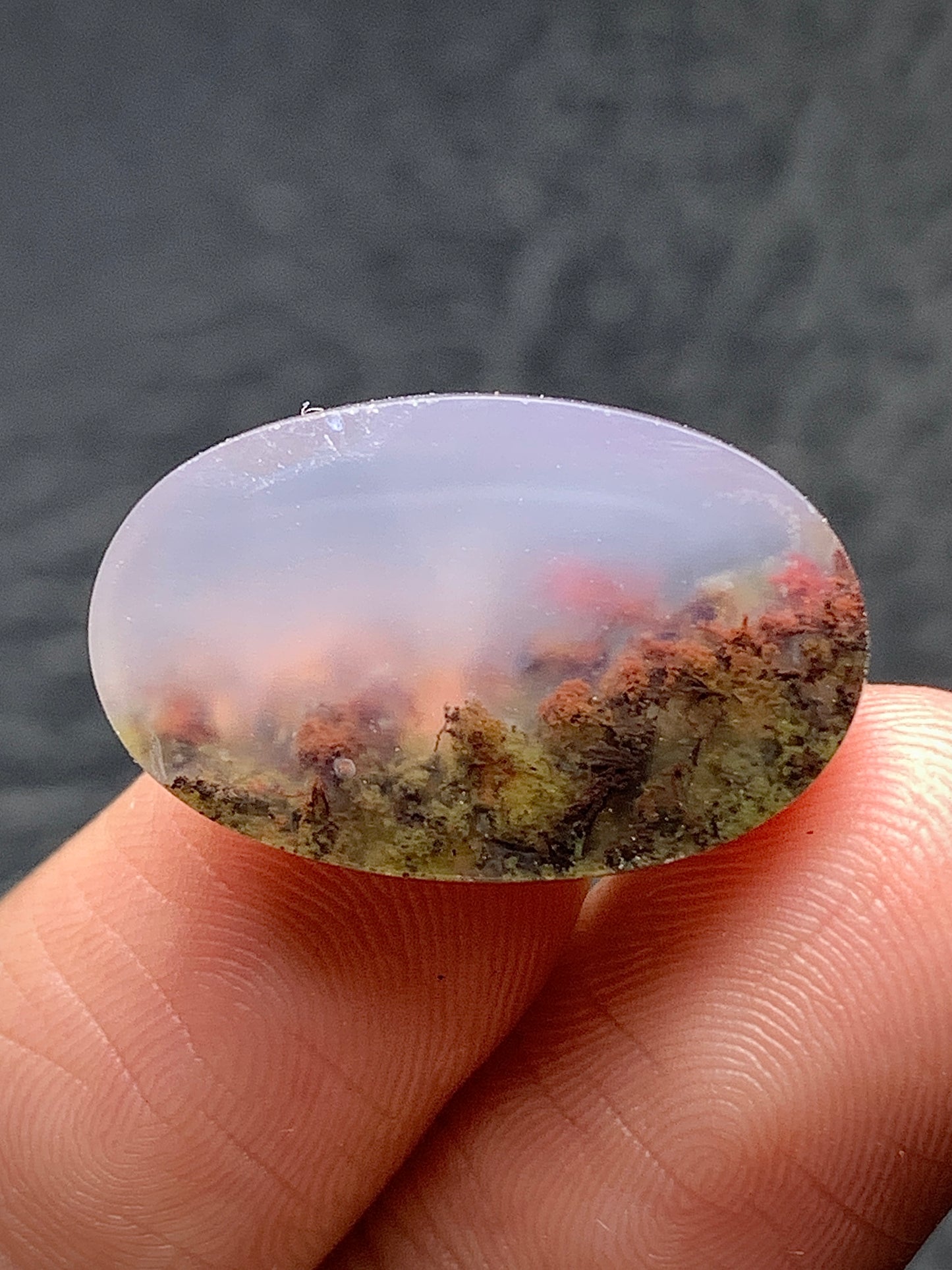 Natural Scenery Moss Agate Oval Cabochon 21x13x6.5mm