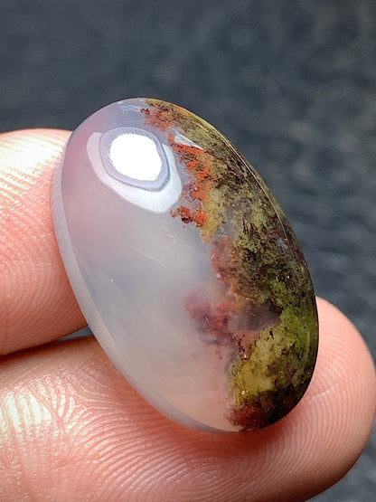 Natural Scenery Moss Agate Oval Cabochon 21x13x6.5mm