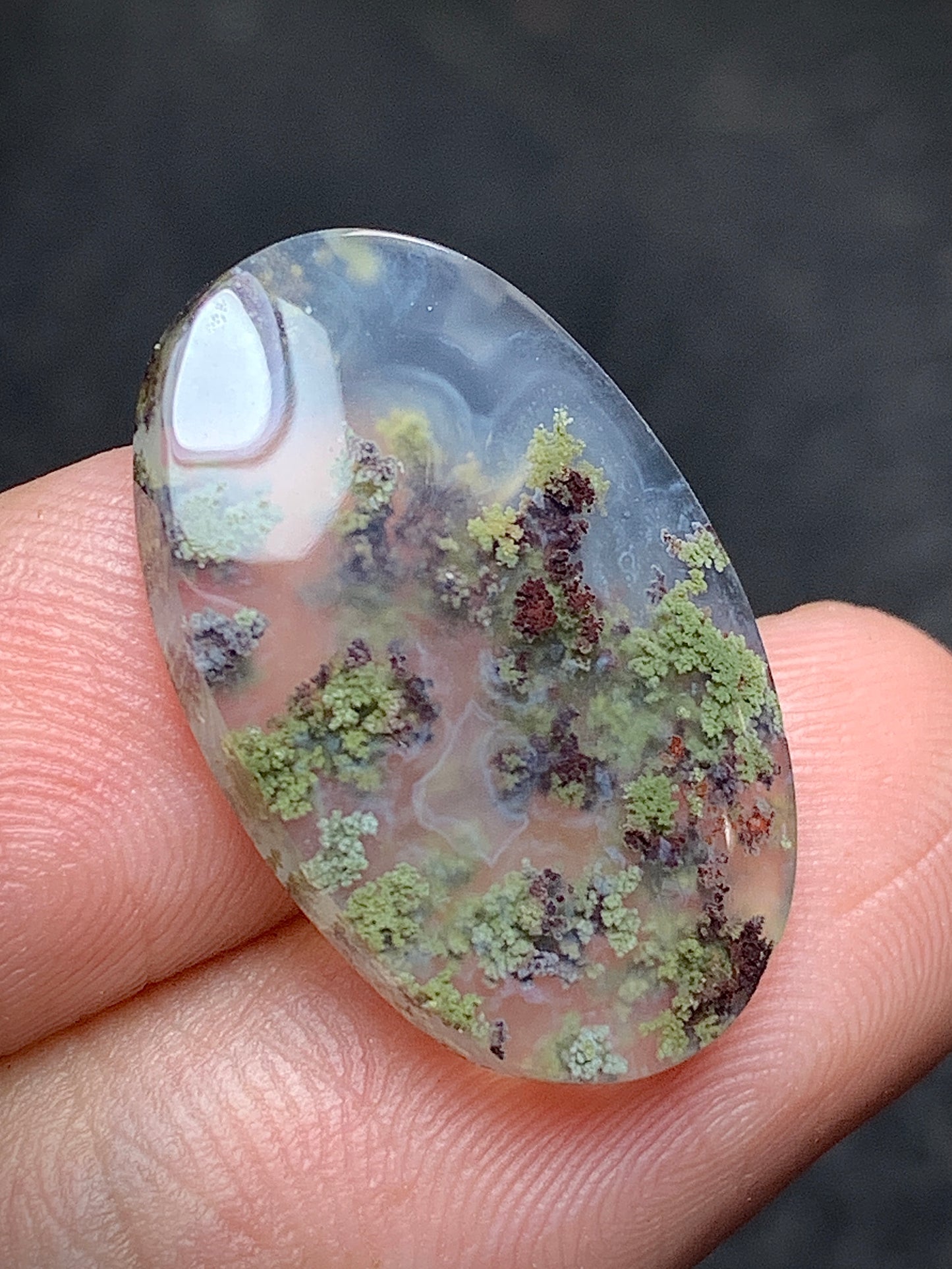 Scenic Moss Agate Oval Cabochon 22x14x4mm