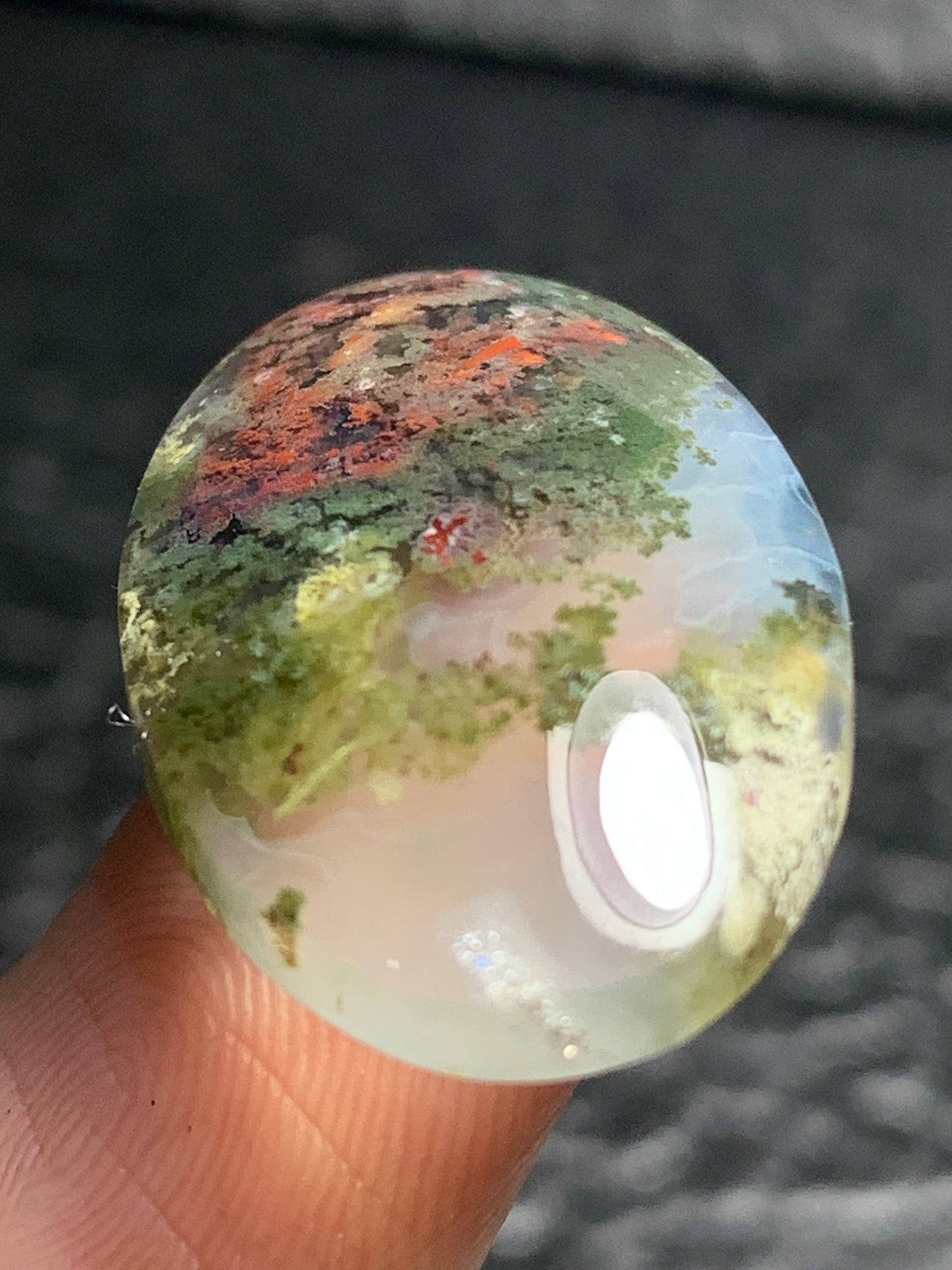 Scenic Moss Agate Oval Cabochon 23.5x15.7x5.5mm