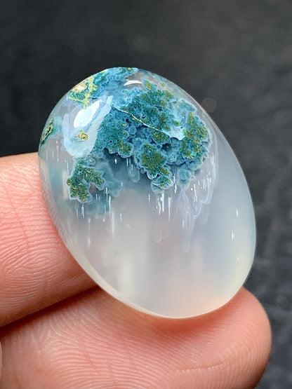 Scenic Moss Agate Oval Cabochon 23x18x6.5mm