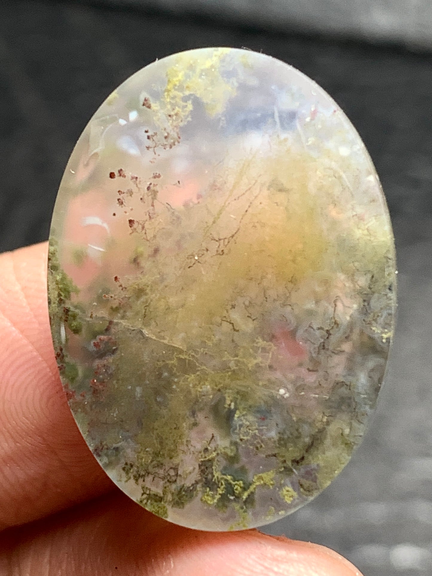 Scenic Moss Agate Oval Cabochon 24x17.8x7.2mm