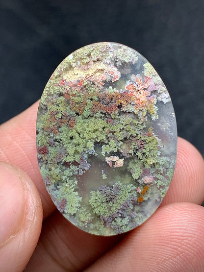 Scenic Moss Agate Oval Cabochon 25.3x23.5x6mm