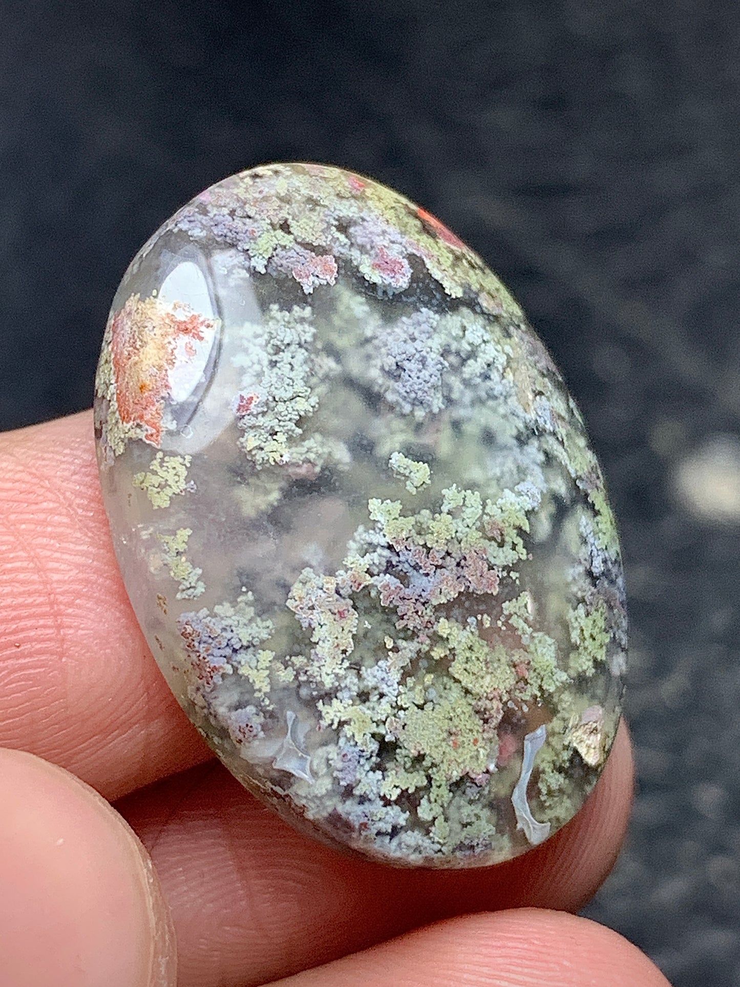 Scenic Moss Agate Oval Cabochon 25.3x23.5x6mm