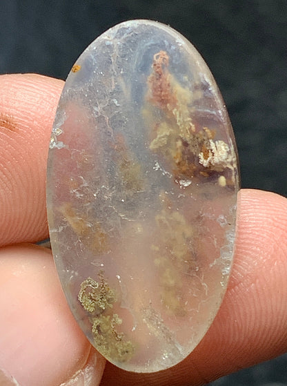 Scenic Moss Agate Oval Cabochon 25x14x5.5mm