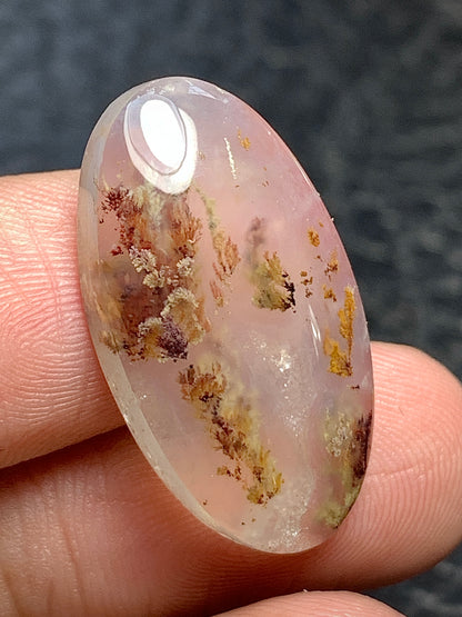 Scenic Moss Agate Oval Cabochon 25x14x5.5mm