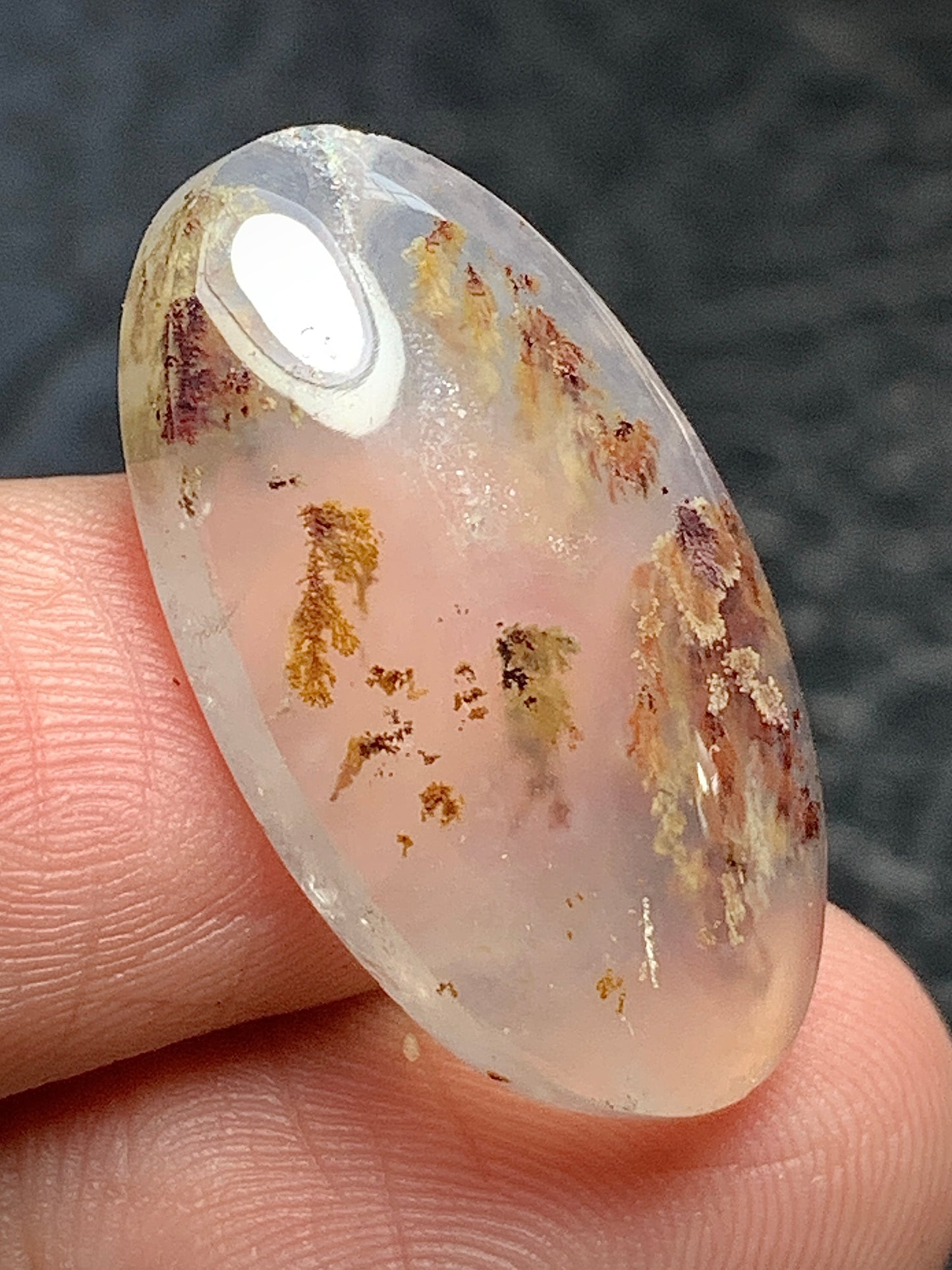 Scenic Moss Agate Oval Cabochon 25x14x5.5mm