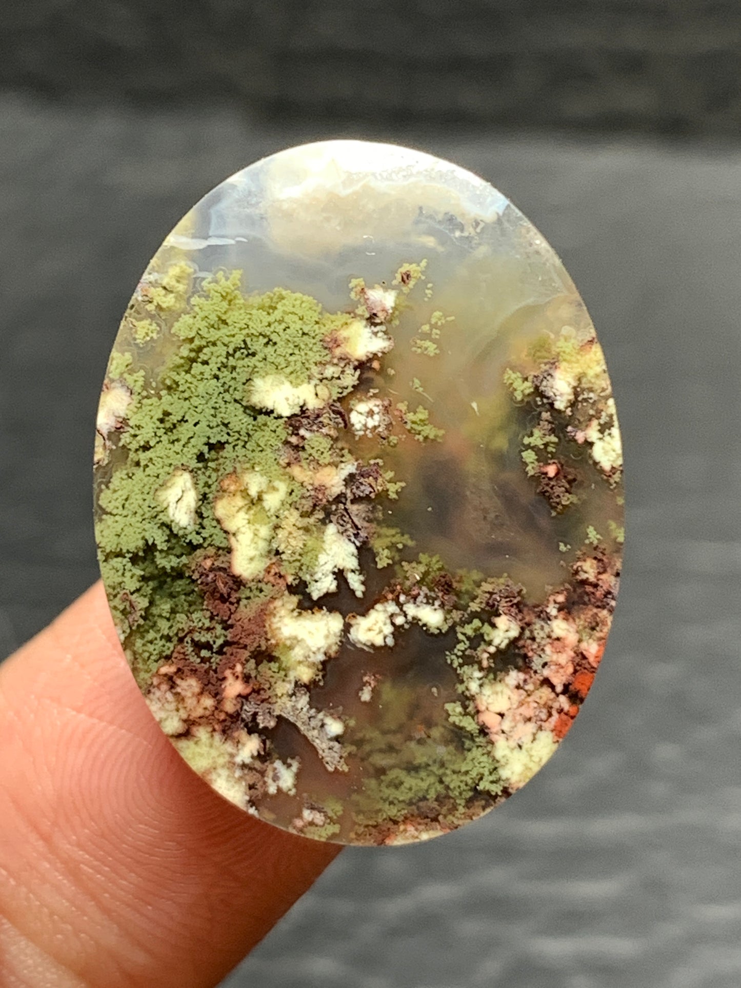 Scenic Moss Agate Oval Cabochon 25x19x6mm