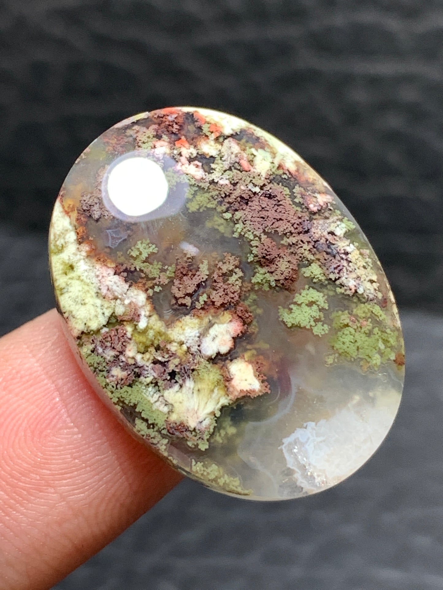 Scenic Moss Agate Oval Cabochon 25x19x6mm