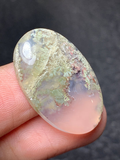 Scenic Moss Agate Oval Cabochon 26x16.5x6mm