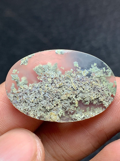 Scenic Moss Agate Oval Cabochon 26x16x4mm