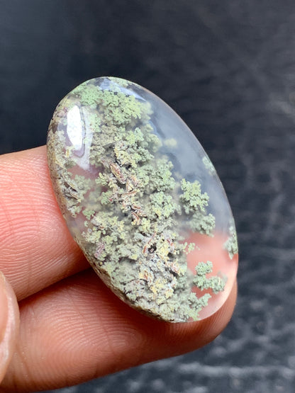 Scenic Moss Agate Oval Cabochon 26x16x4mm