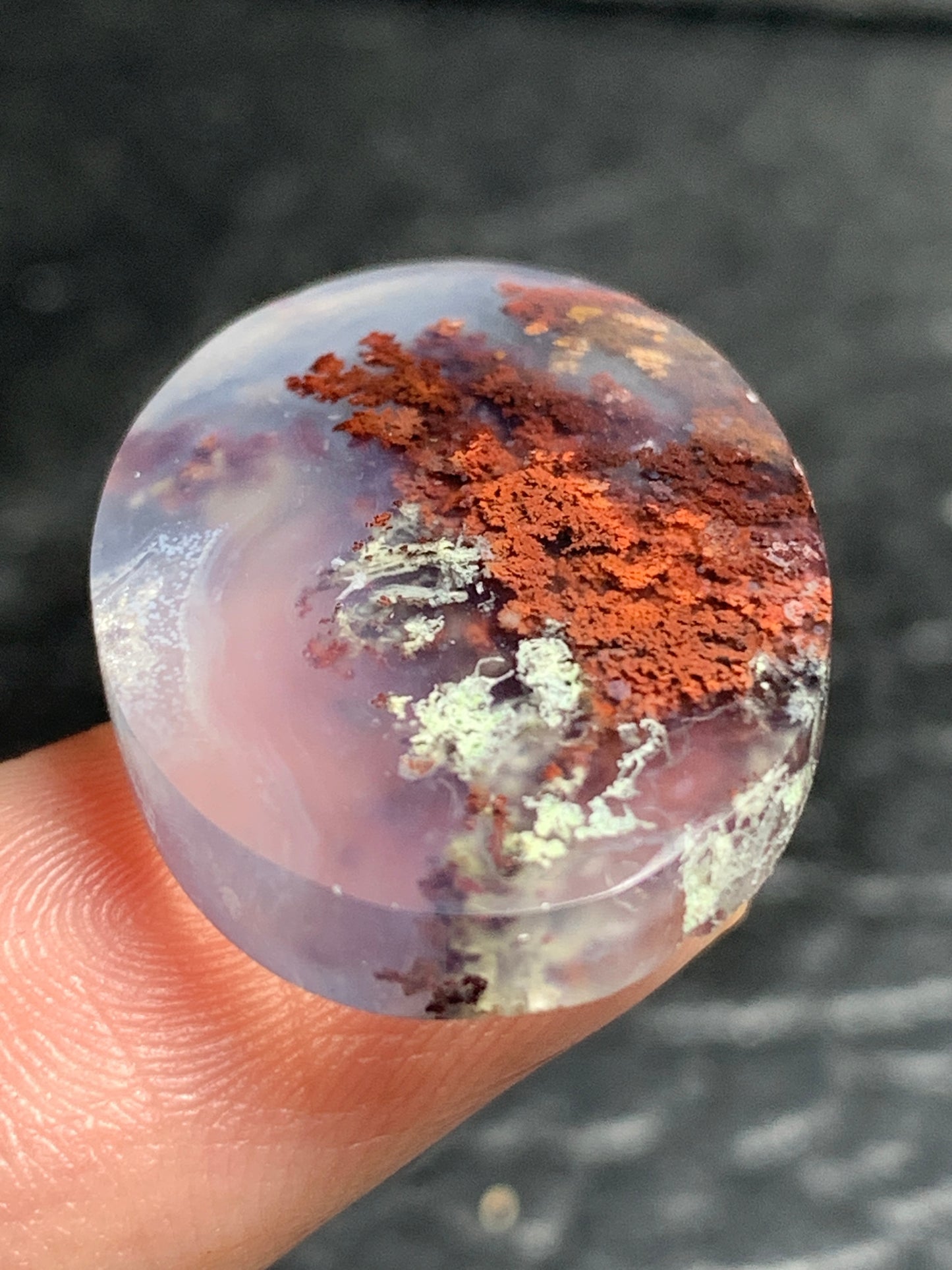 Scenic Moss Agate Oval Cabochon 26x18.2x5.5mm