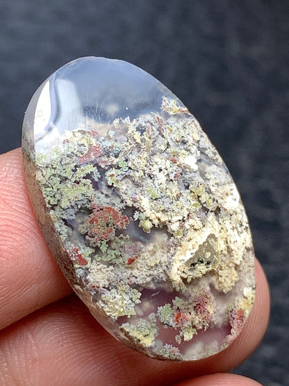 Scenic Moss Agate Oval Cabochon 27x17x4.5mm