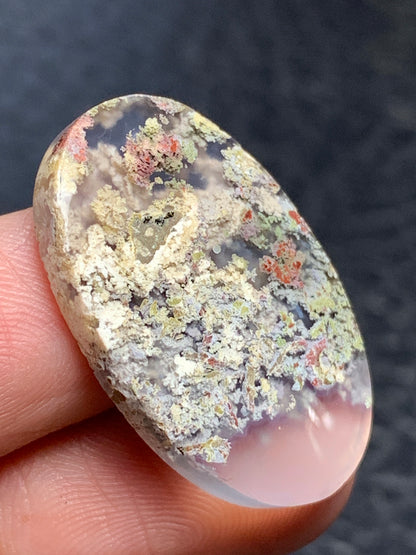 Scenic Moss Agate Oval Cabochon 27x17x4.5mm