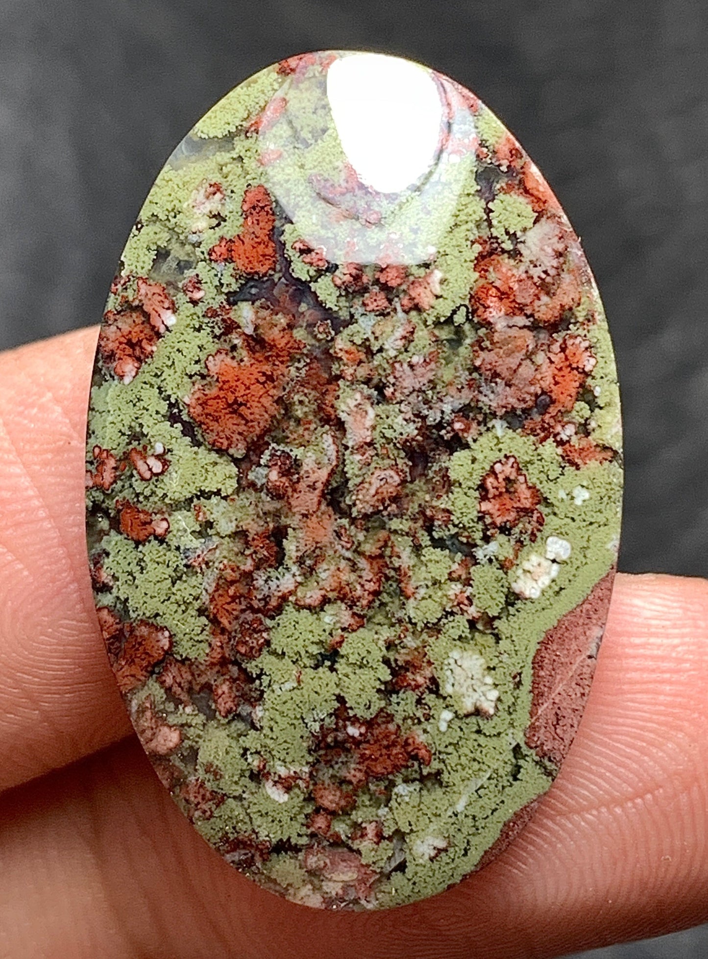 Moss Agate Oval Cabochon 28.5x18x6mm